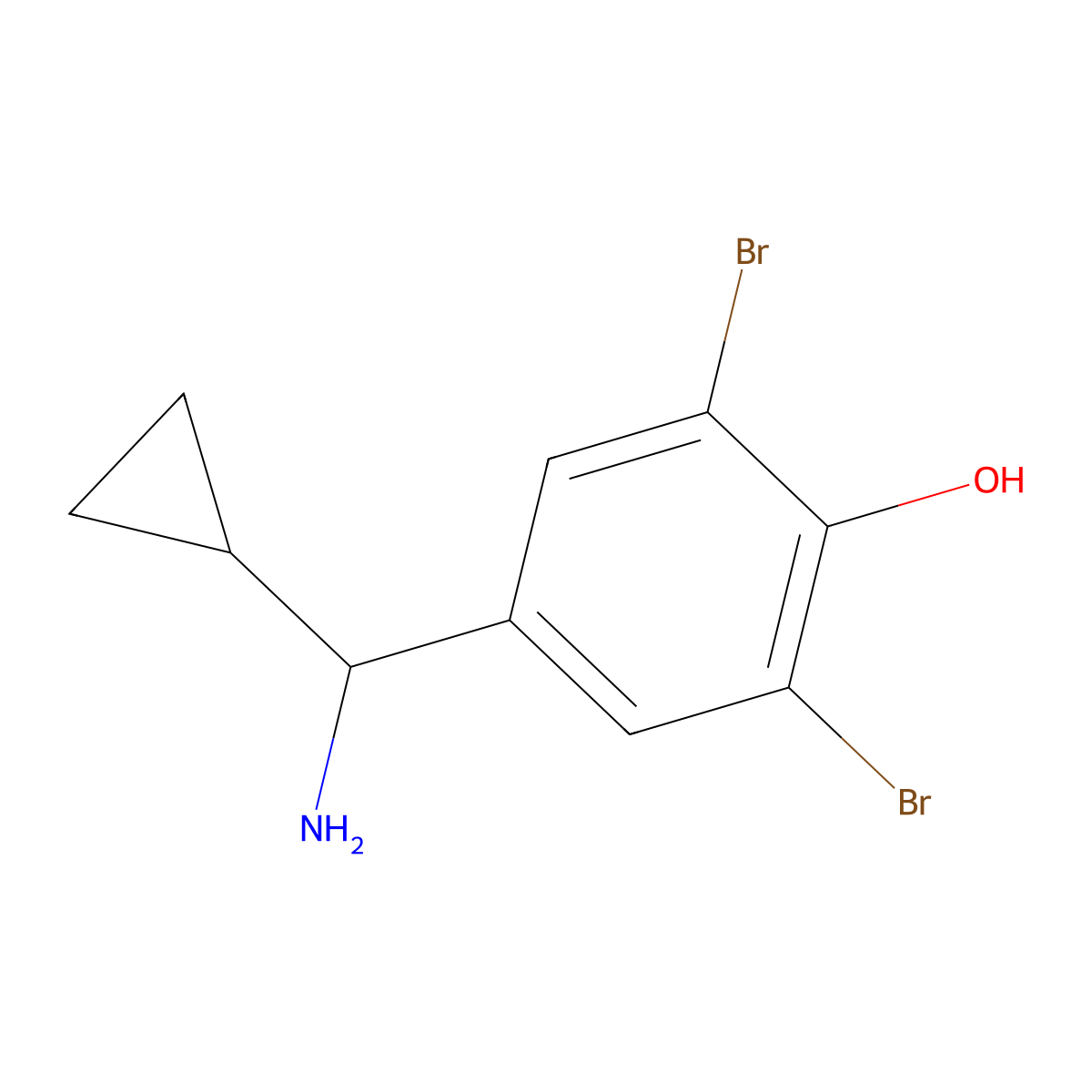 4-[Amino(cyclopropyl)methyl]-2,6-dibromophenol molecular structure, CAS 1270471-83-4