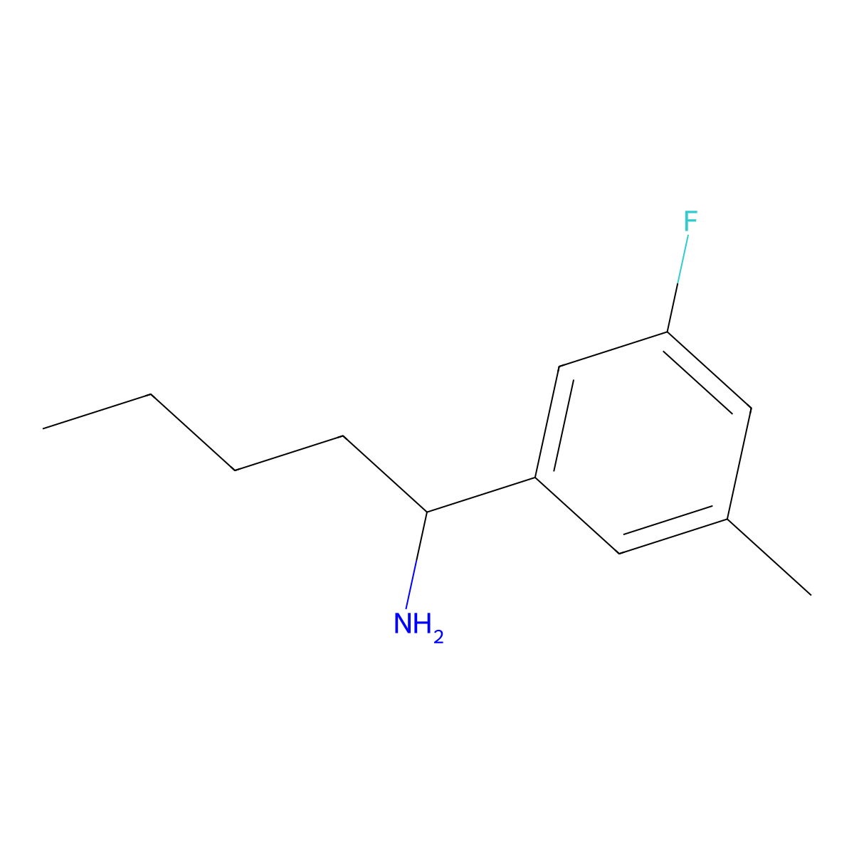 1-(3-Fluoro-5-methylphenyl)pentan-1-amine molecular structure, CAS 1270472-02-0