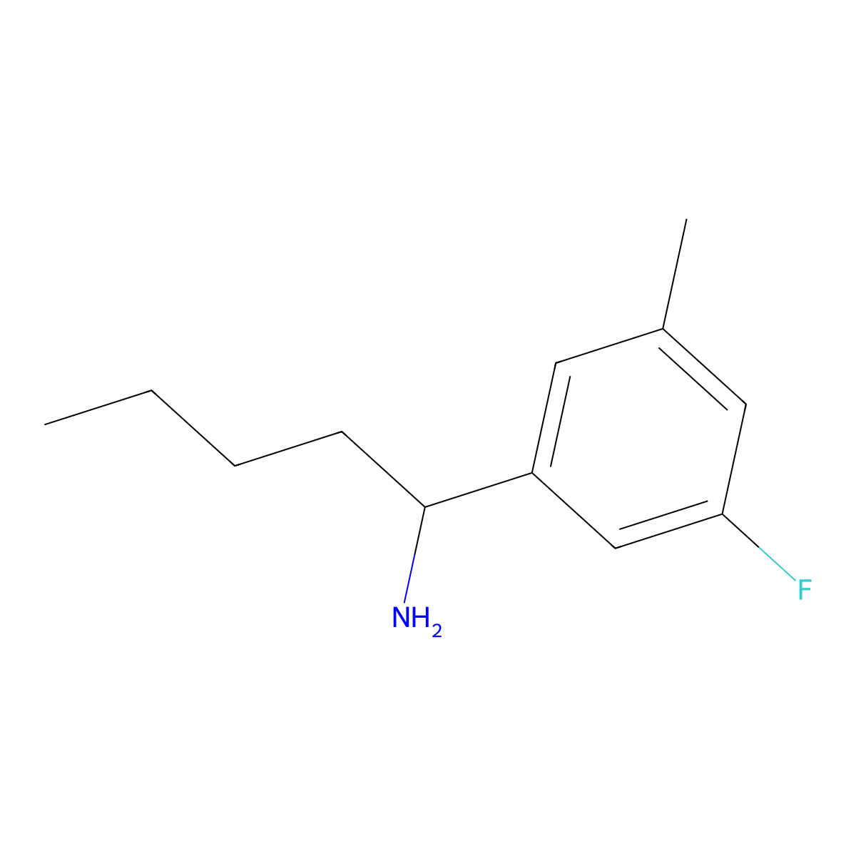 1-(3-Fluoro-5-methylphenyl)pentan-1-amine molecular structure, CAS 1270472-02-0