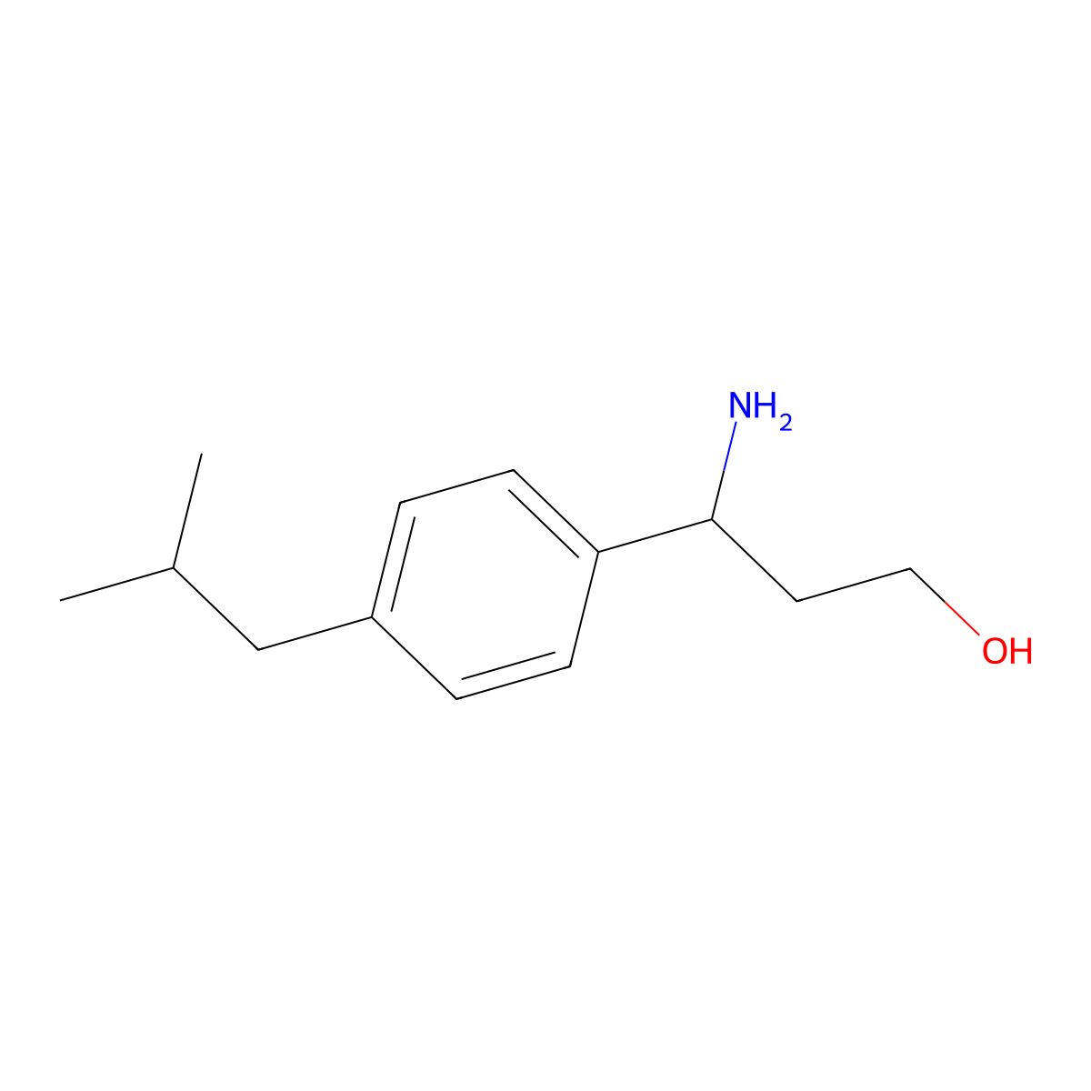3-Amino-3-(4-isobutylphenyl)propan-1-ol molecular structure, CAS 1270472-53-1
