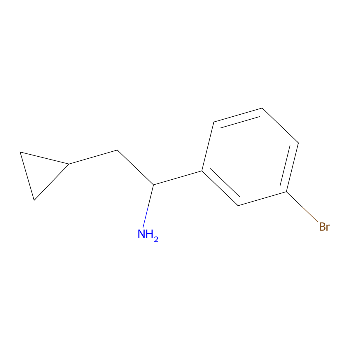1-(3-Bromophenyl)-2-cyclopropylethan-1-amine molecular structure, CAS 1270472-69-9