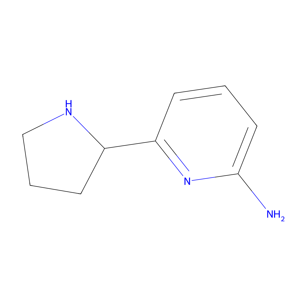 2-Amino-6-(pyrrolidin-2-yl)pyridine molecular structure, CAS 1270472-98-4