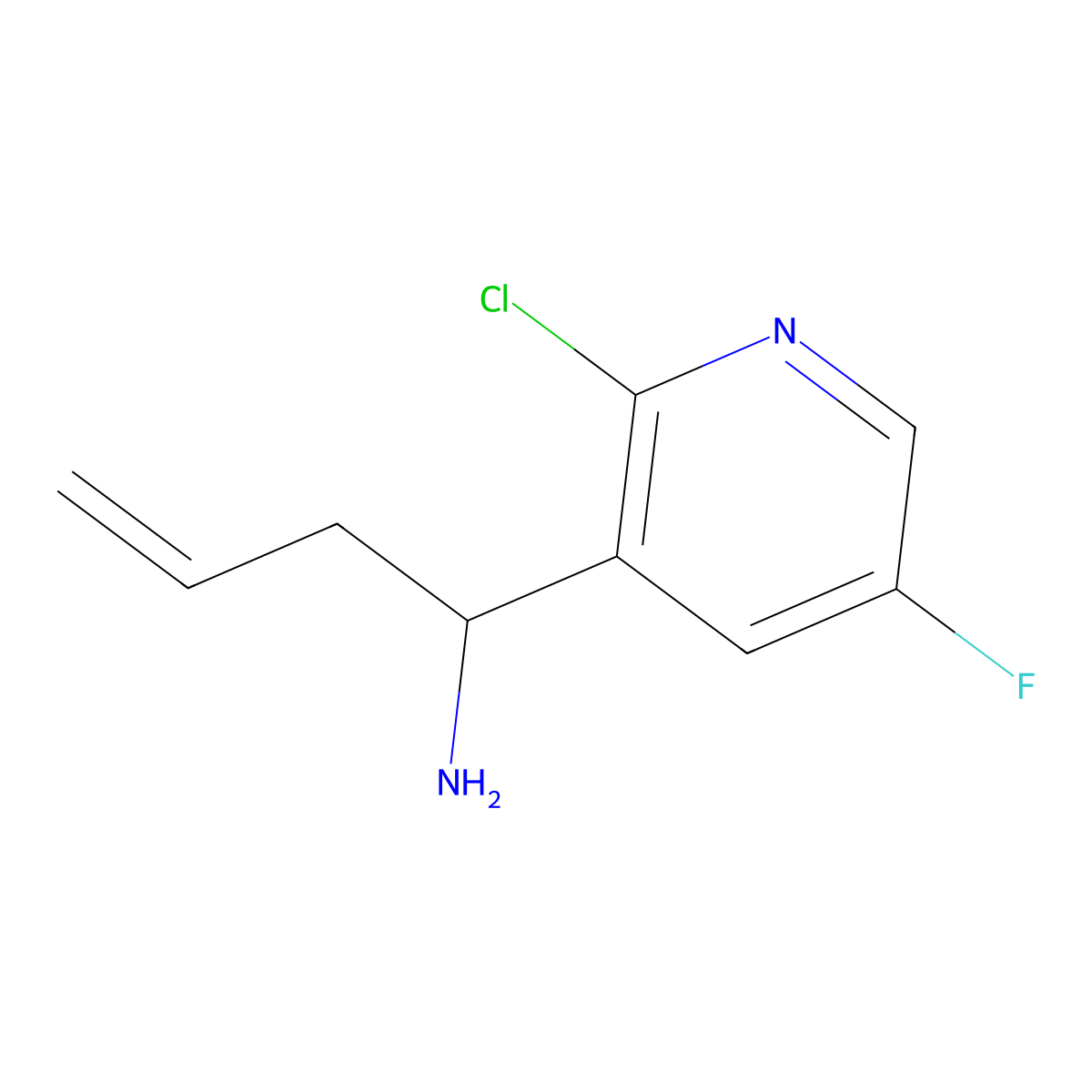1-(2-Chloro-5-fluoropyridin-3-yl)but-3-en-1-amine molecular structure, CAS 1270473-54-5