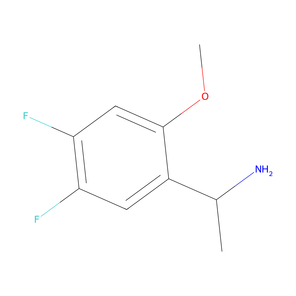 1-(4,5-Difluoro-2-methoxyphenyl)ethan-1-amine molecular structure, CAS 1270475-63-2