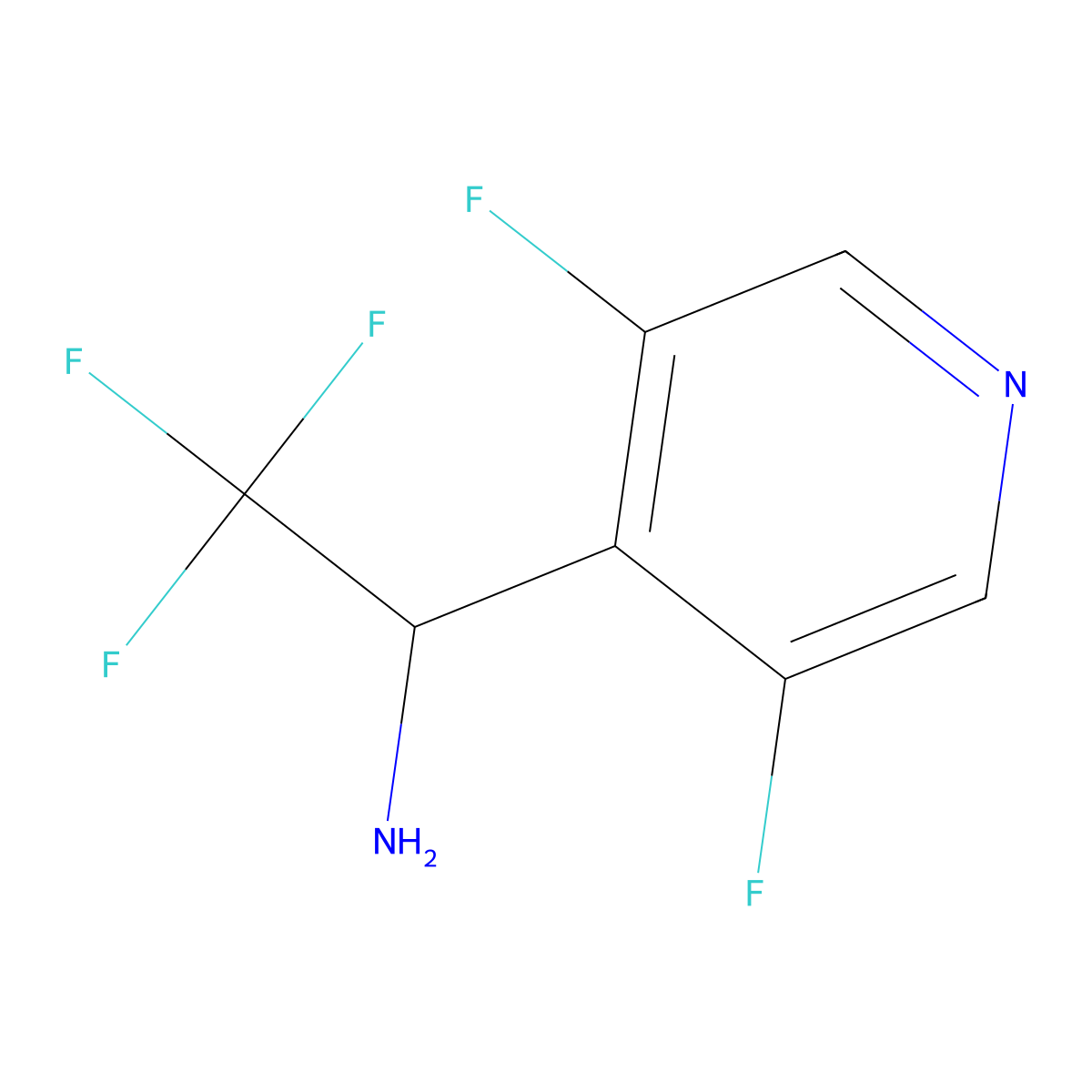 1-(3,5-Difluoropyridin-4-yl)-2,2,2-trifluoroethan-1-amine molecular structure, CAS 1270475-95-0
