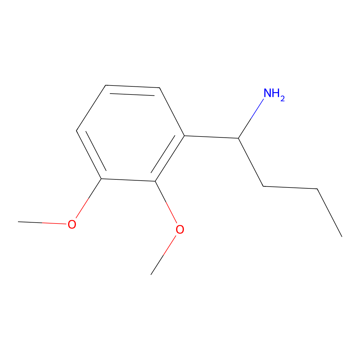 1-(2,3-Dimethoxyphenyl)butan-1-amine molecular structure, CAS 1270476-19-1