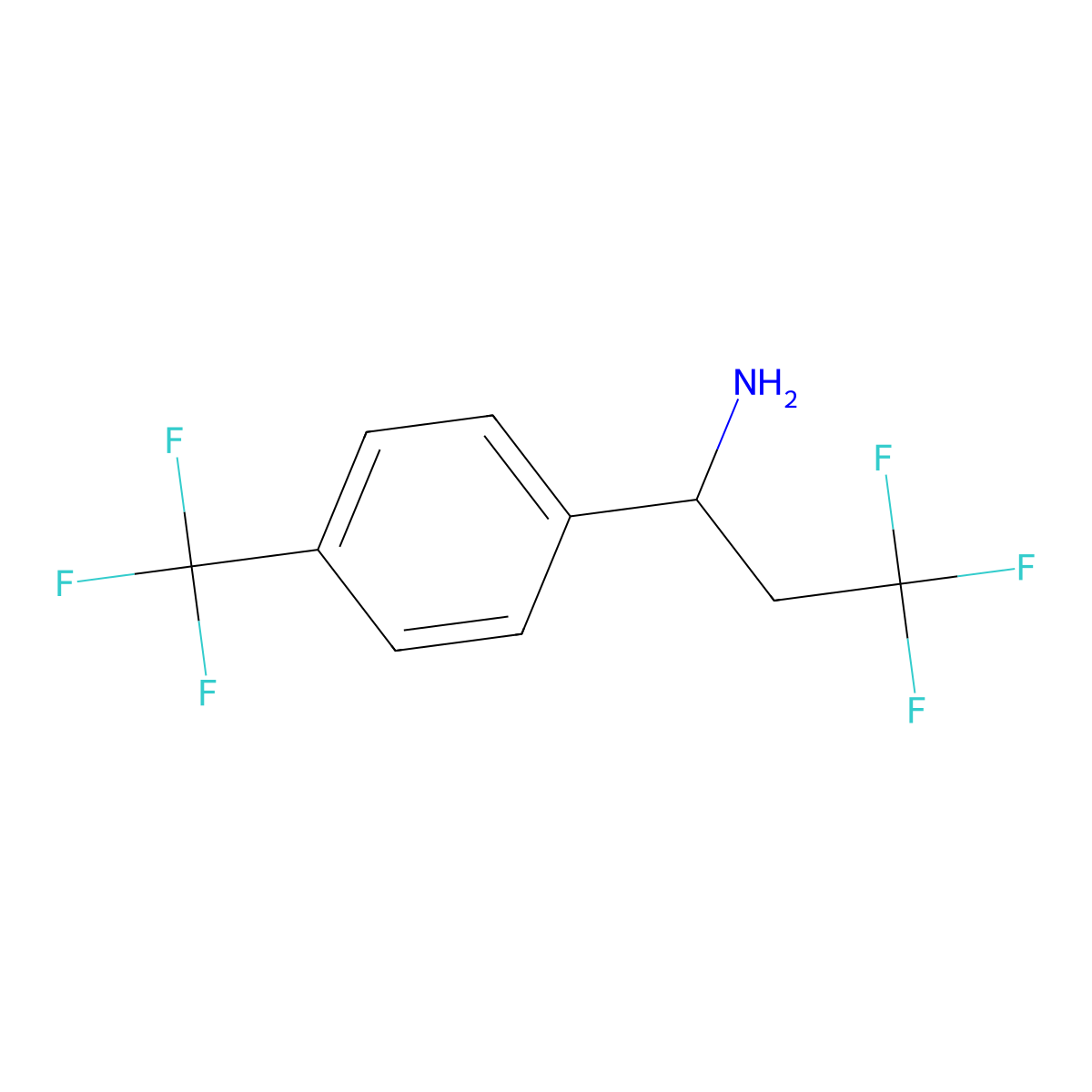 3,3,3-Trifluoro-1-[4-(trifluoromethyl)phenyl]propan-1-amine molecular structure, CAS 1270476-37-3