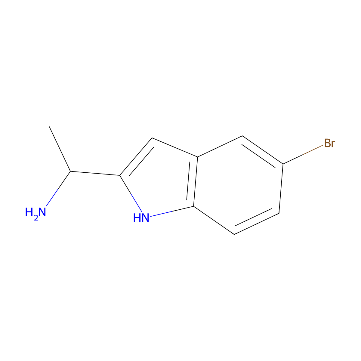 1-(5-bromo-1H-indol-2-yl)ethan-1-amine molecular structure, CAS 1270476-46-4