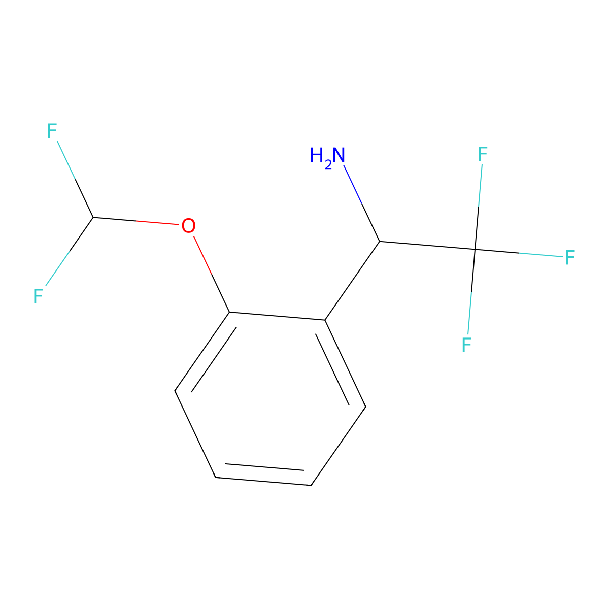 1-[2-(Difluoromethoxy)phenyl]-2,2,2-trifluoroethan-1-amine molecular structure, CAS 1270476-76-0