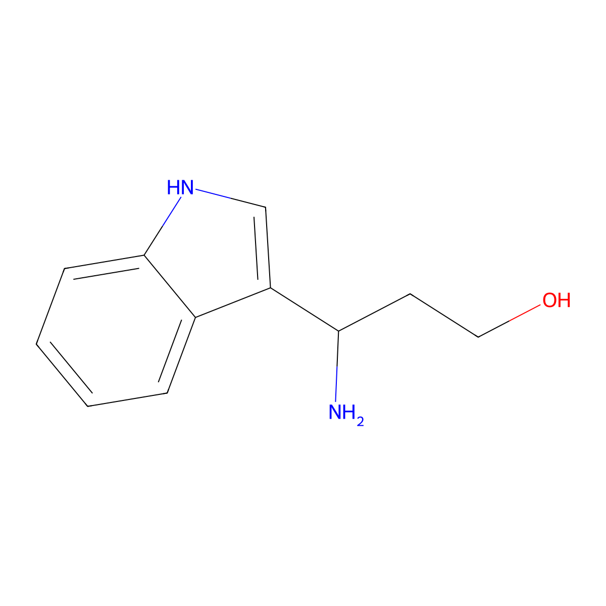 3-amino-3-(1H-indol-3-yl)propan-1-ol molecular structure, CAS 1270477-32-1