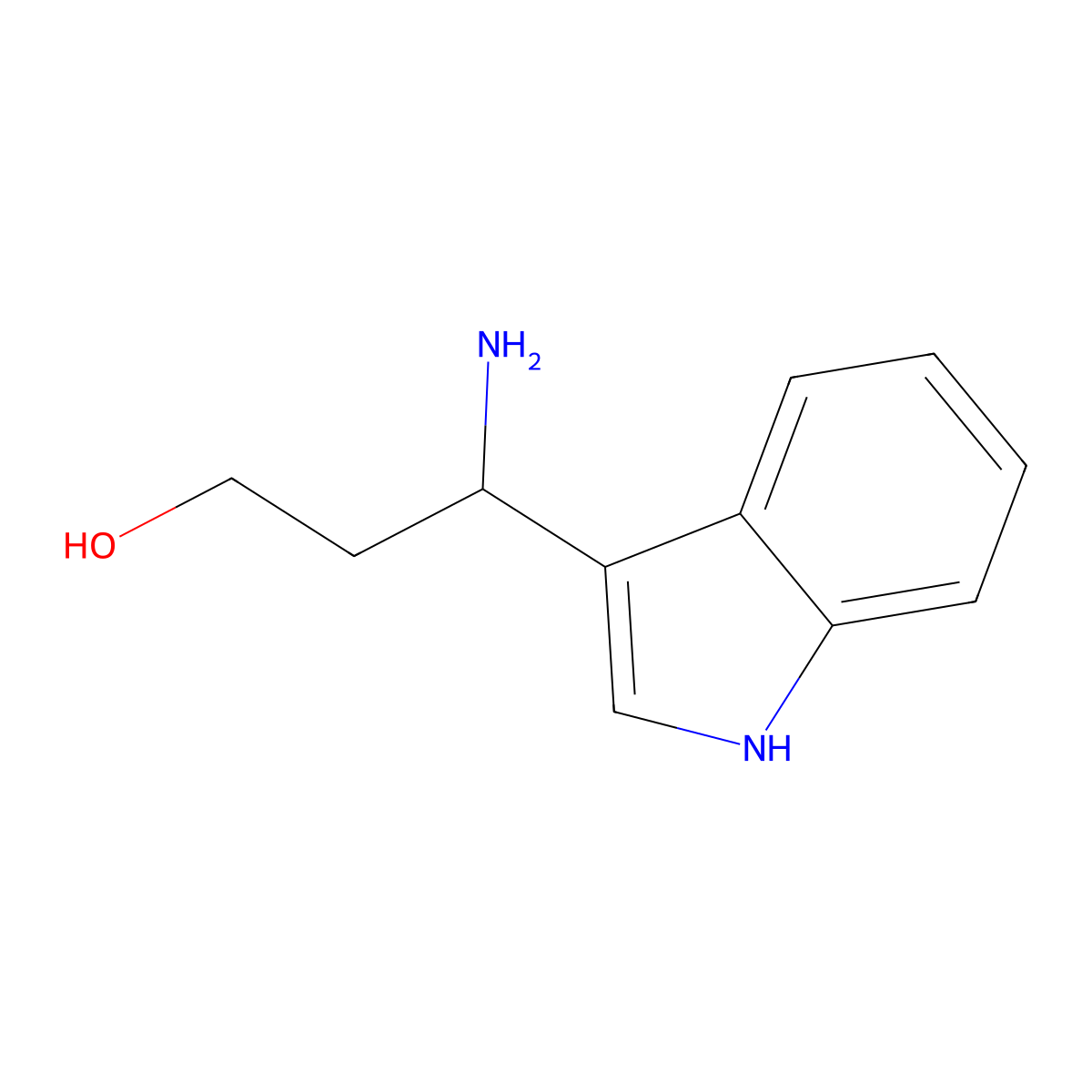 3-amino-3-(1H-indol-3-yl)propan-1-ol molecular structure, CAS 1270477-32-1