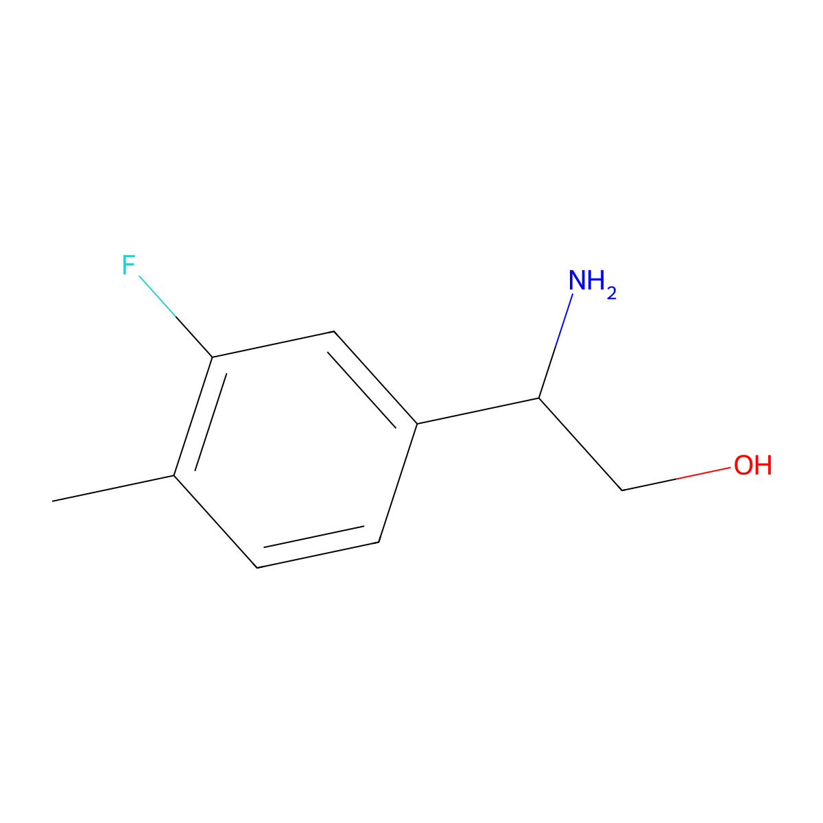 2-Amino-2-(3-fluoro-4-methylphenyl)ethan-1-ol molecular structure, CAS 1270477-66-1