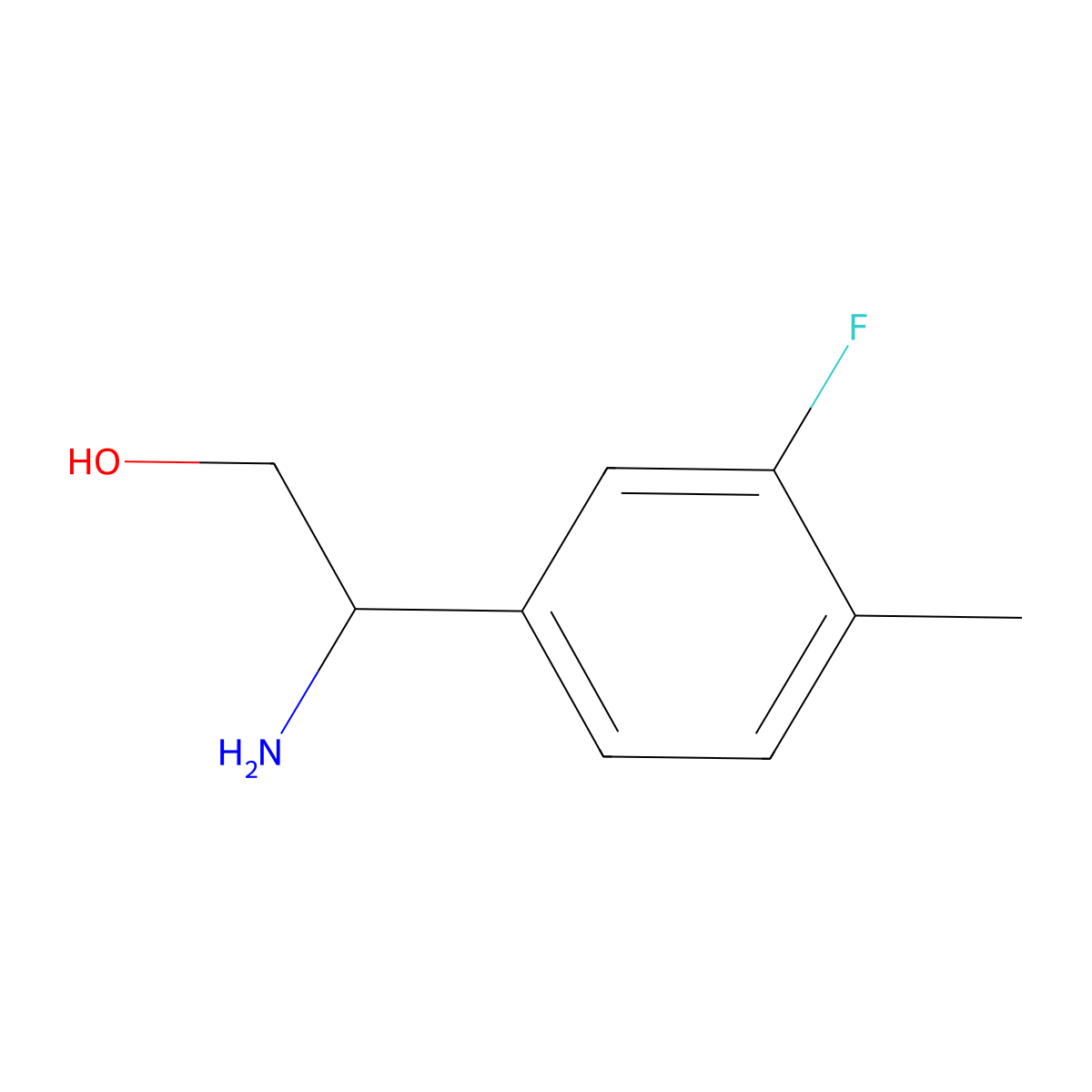2-Amino-2-(3-fluoro-4-methylphenyl)ethan-1-ol molecular structure, CAS 1270477-66-1