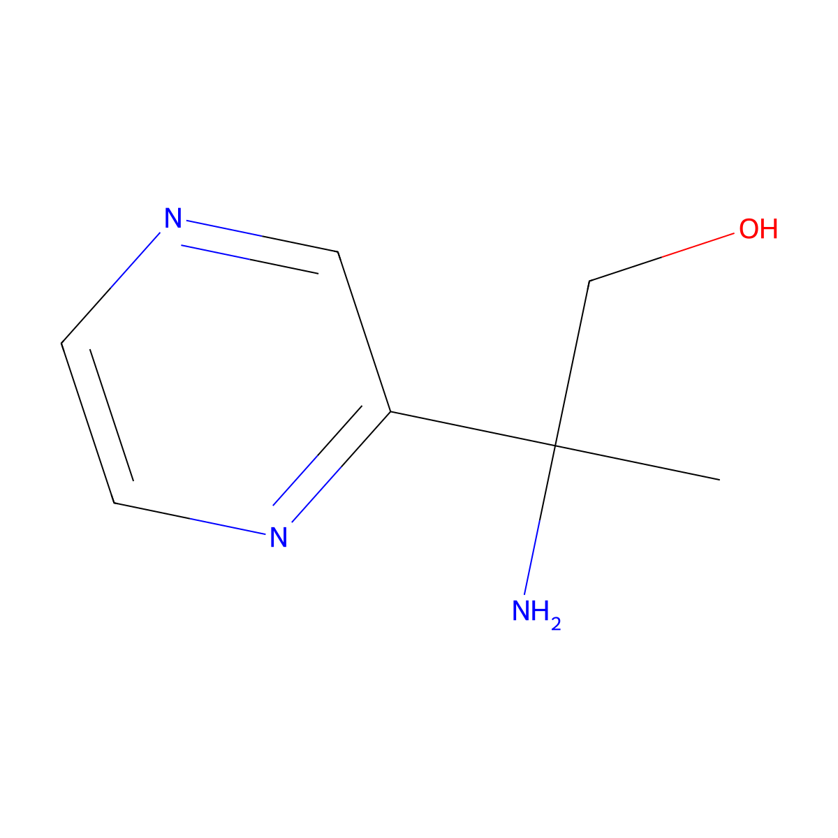 2-Amino-2-(pyrazin-2-yl)propan-1-ol molecular structure, CAS 1270477-87-6