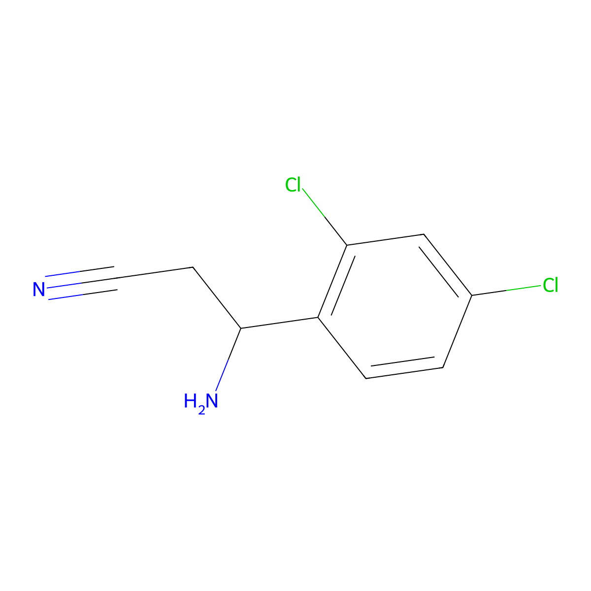 3-Amino-3-(2,4-dichlorophenyl)propanenitrile molecular structure, CAS 1270478-26-6