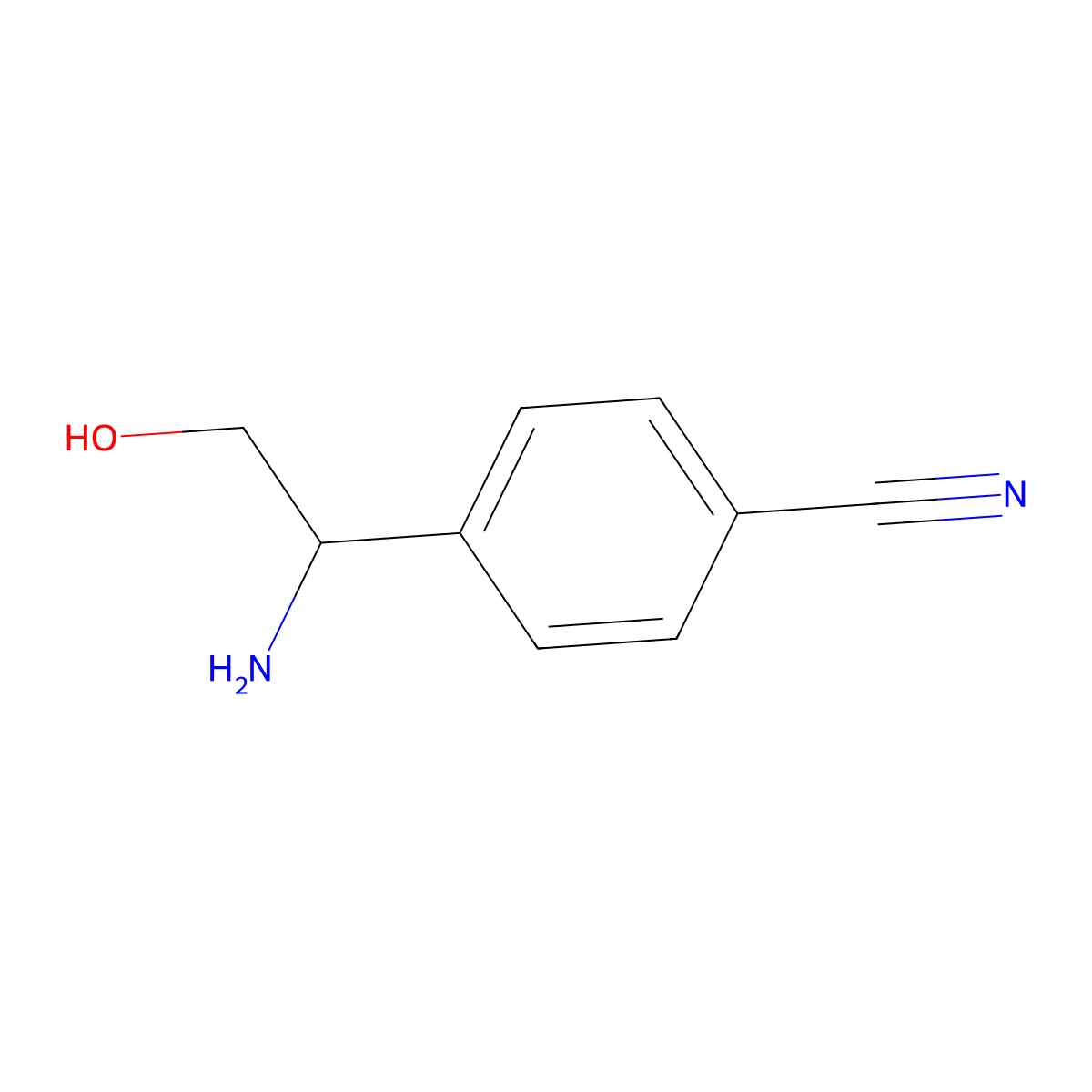 4-(1-Amino-2-hydroxyethyl)benzonitrile molecular structure, CAS 1270478-99-3