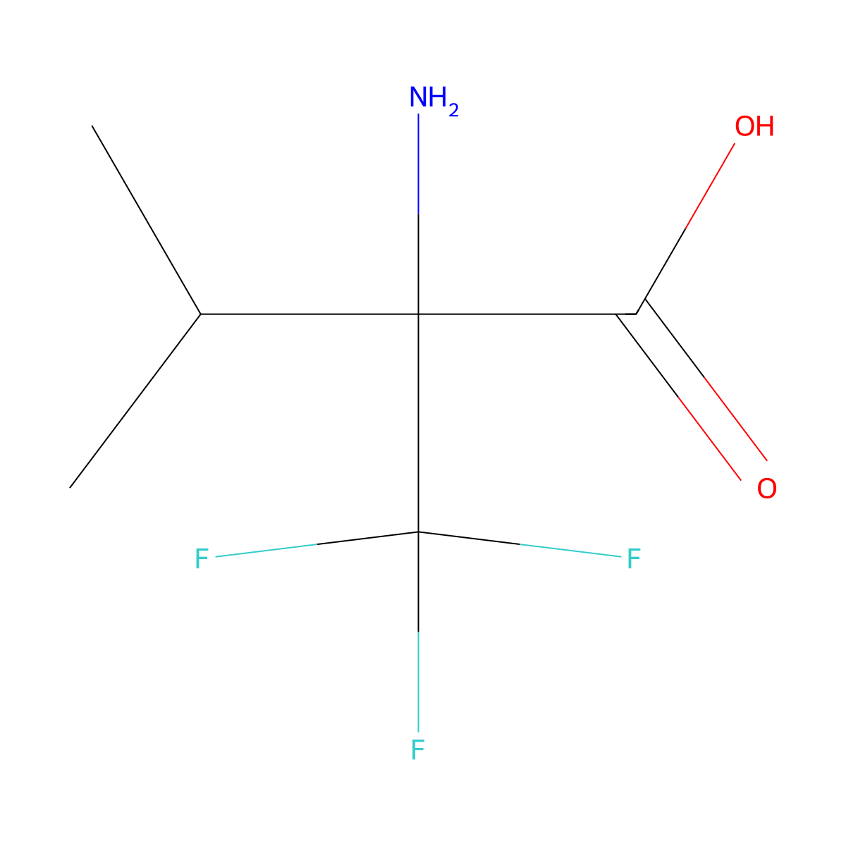 2-Amino-3-methyl-2-(trifluoromethyl)butanoic acid molecular structure, CAS 127048-24-2