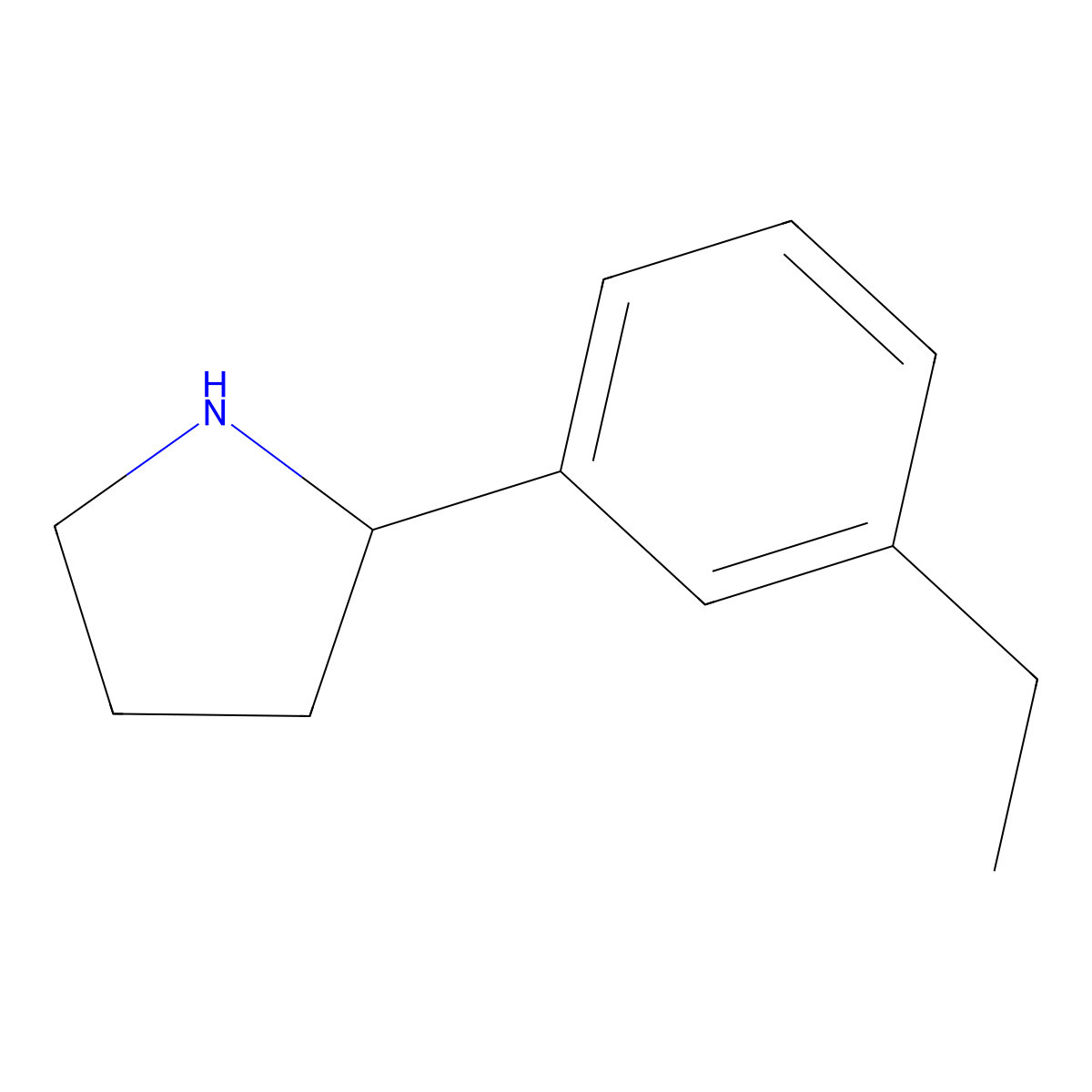 2-(3-Ethylphenyl)pyrrolidine molecular structure, CAS 1270480-16-4