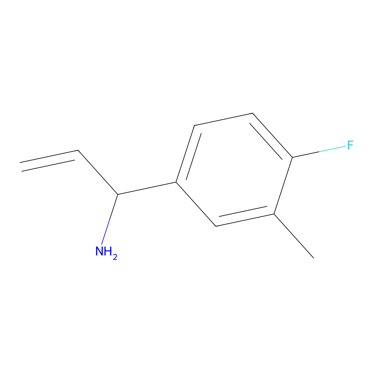 1-(4-Fluoro-3-methylphenyl)prop-2-EN-1-amine molecular structure, CAS 1270480-81-3