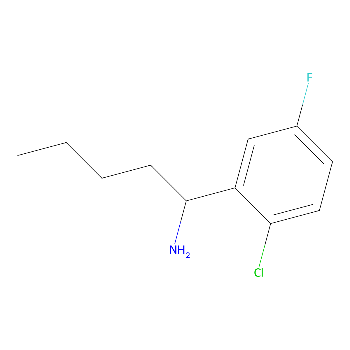 1-(2-Chloro-5-fluorophenyl)pentan-1-amine molecular structure, CAS 1270481-65-6