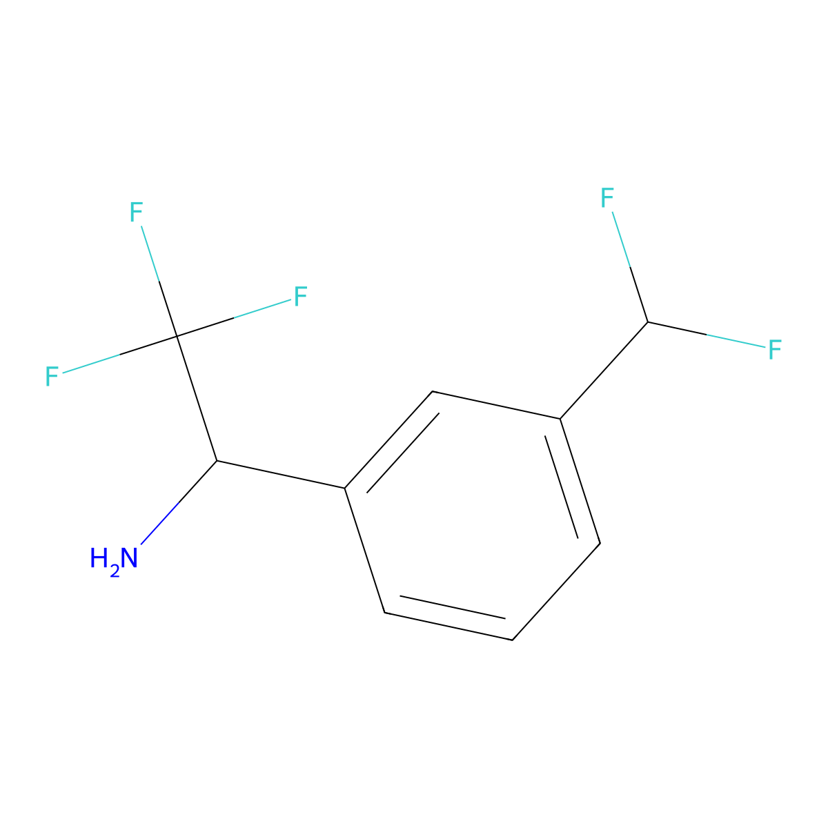 1-[3-(Difluoromethyl)phenyl]-2,2,2-trifluoroethan-1-amine molecular structure, CAS 1270481-94-1