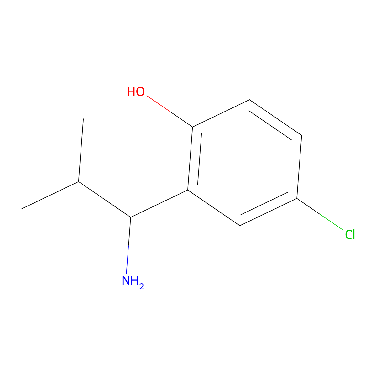 2-(1-Amino-2-methylpropyl)-4-chlorophenol molecular structure, CAS 1270482-23-9