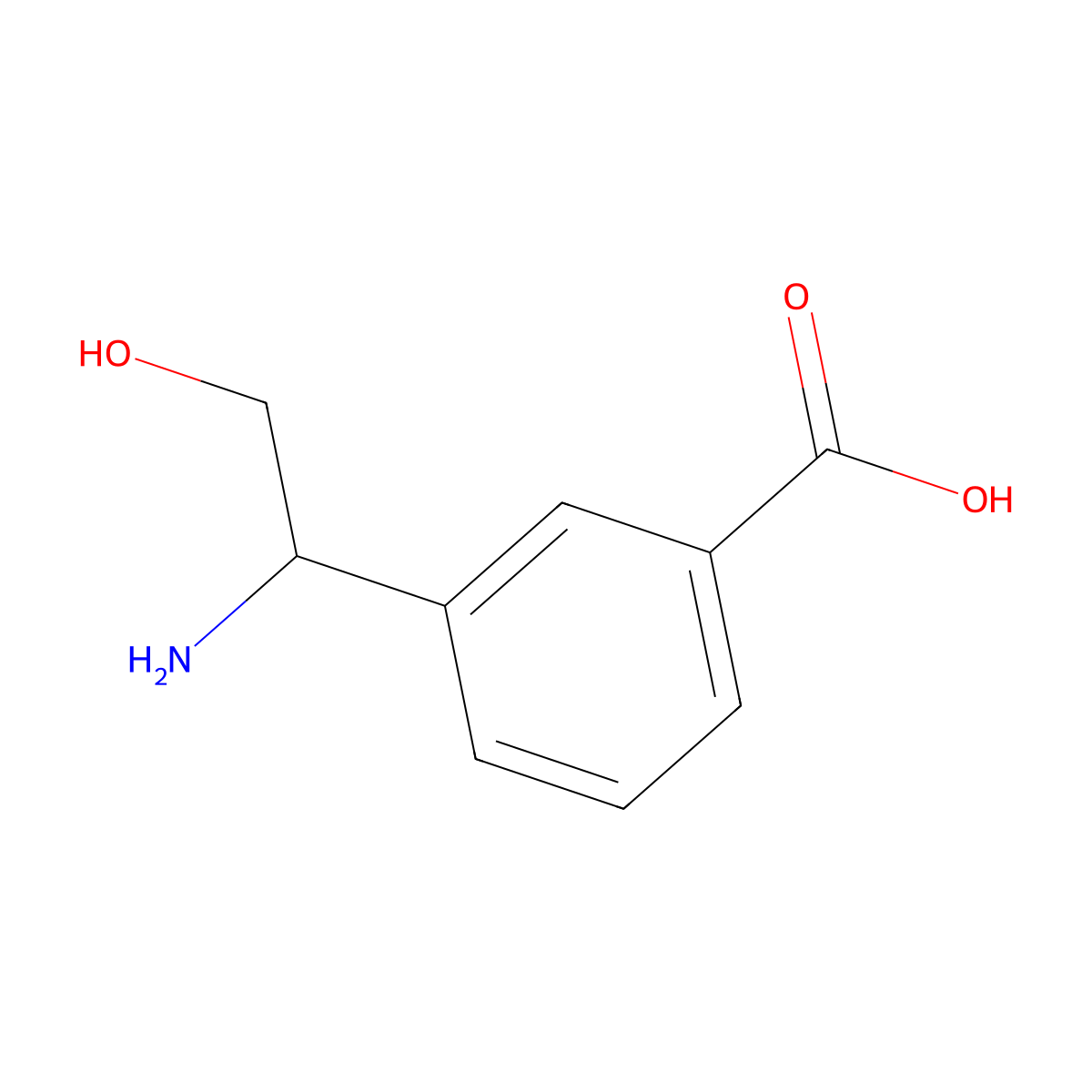 3-(1-Amino-2-hydroxyethyl)benzoic acid molecular structure, CAS 1270482-35-3
