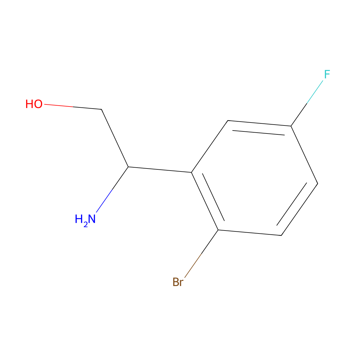 2-Amino-2-(2-bromo-5-fluorophenyl)ethan-1-ol molecular structure, CAS 1270483-05-0