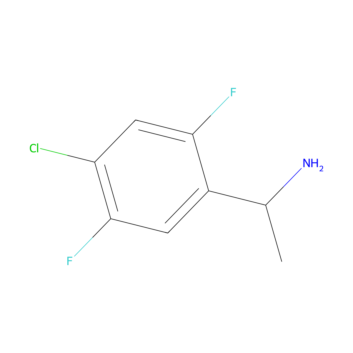 1-(4-Chloro-2,5-difluorophenyl)ethan-1-amine molecular structure, CAS 1270483-24-3
