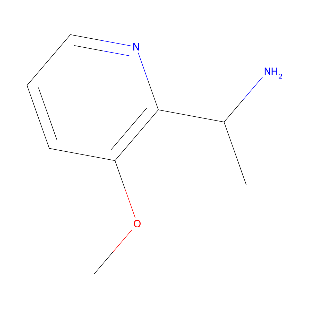 1-(3-Methoxypyridin-2-yl)ethan-1-amine molecular structure, CAS 1270484-26-8