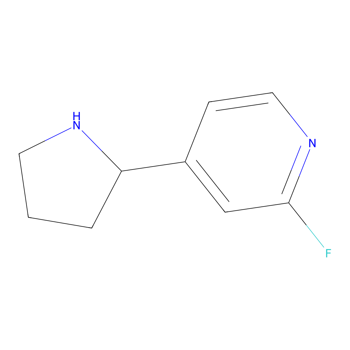 2-Fluoro-4-(2-pyrrolidinyl)pyridine molecular structure, CAS 1270485-14-7