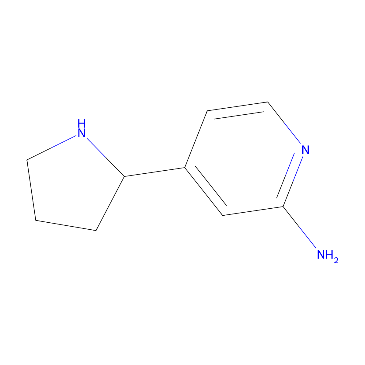 2-Amino-4-(pyrrolidin-2-yl)pyridine molecular structure, CAS 1270485-39-6