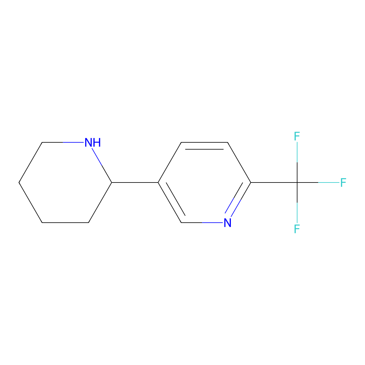 5-(Piperidin-2-yl)-2-(trifluoromethyl)pyridine molecular structure, CAS 1270485-85-2