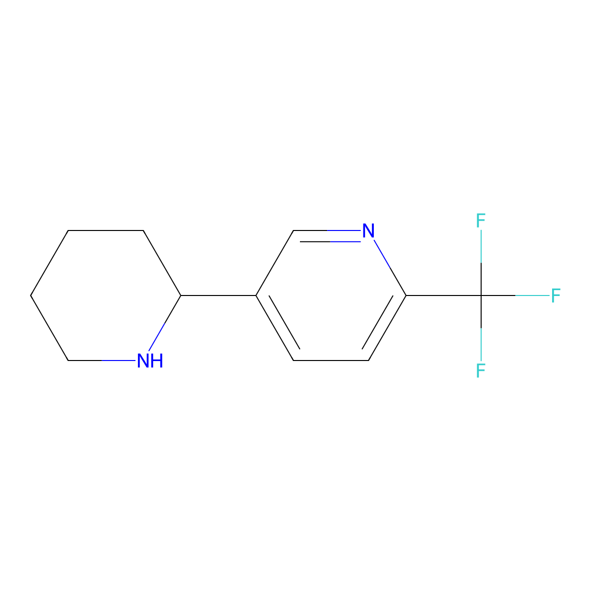 5-(Piperidin-2-yl)-2-(trifluoromethyl)pyridine molecular structure, CAS 1270485-85-2