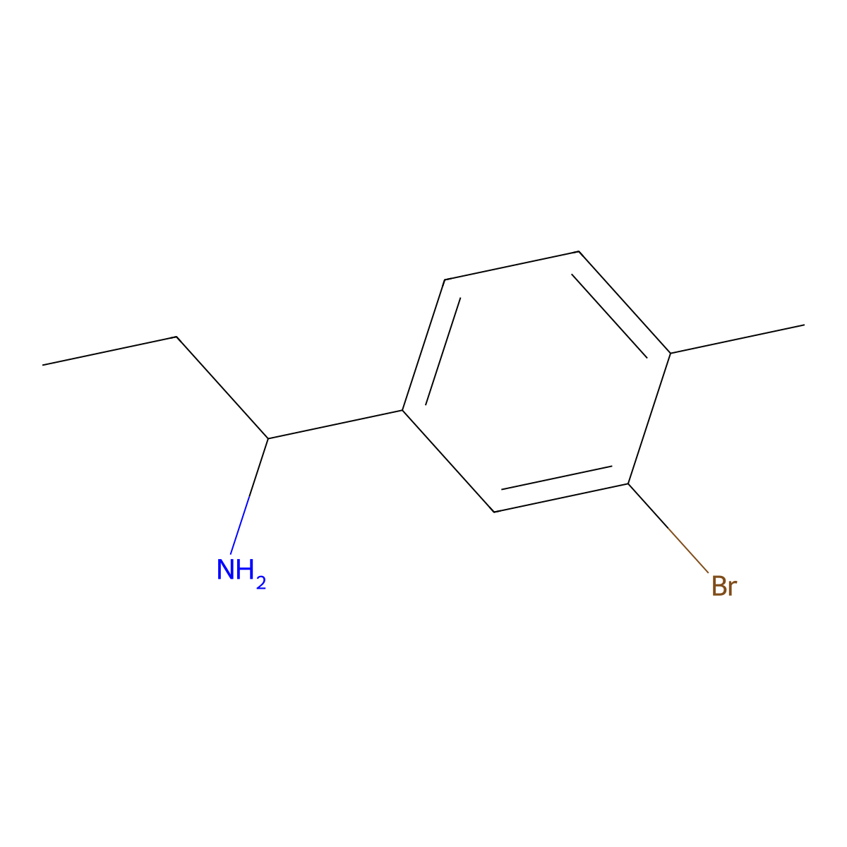 1-(3-Bromo-4-methylphenyl)propan-1-amine molecular structure, CAS 1270486-81-1