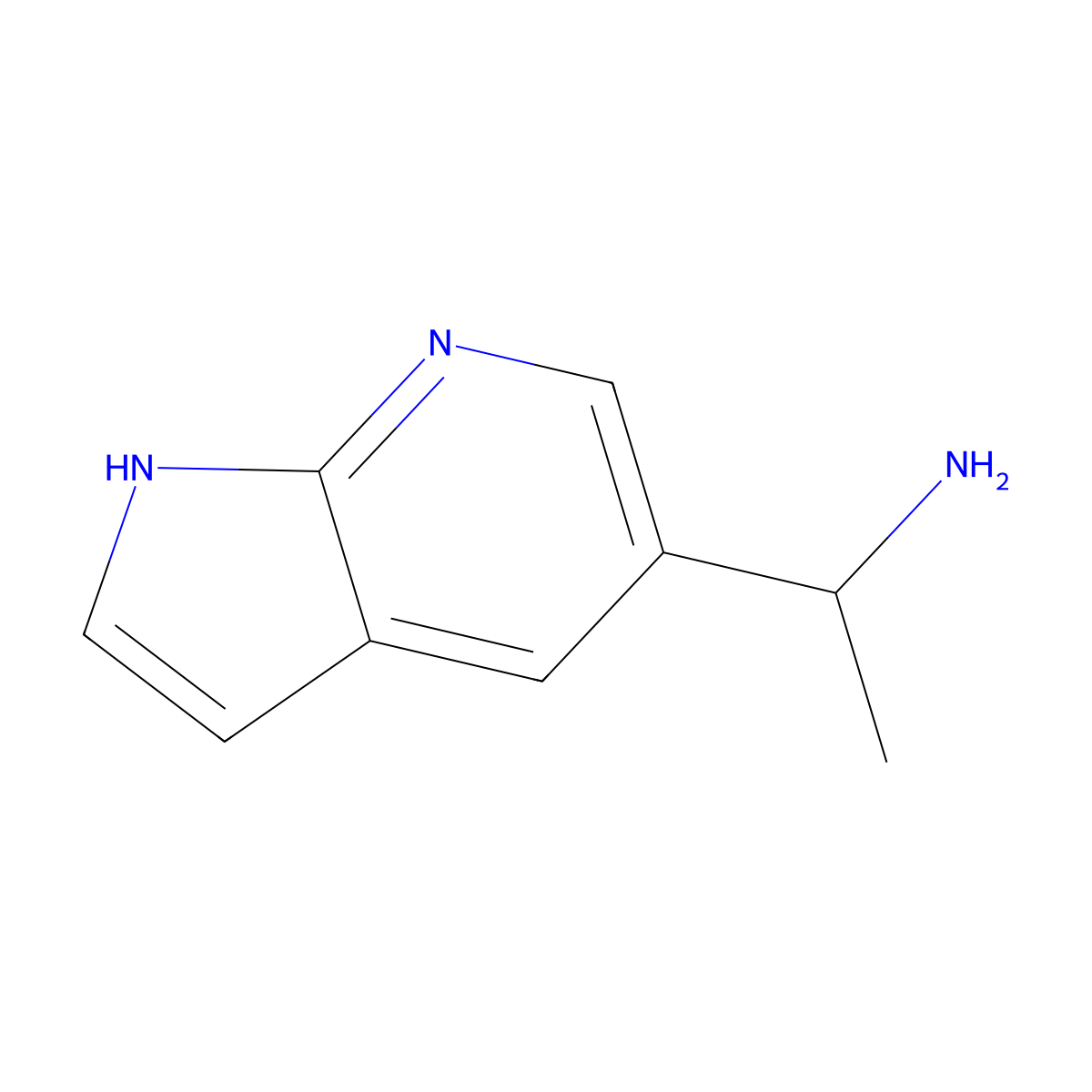 1-(1H-Pyrrolo[2,3-b]pyridin-5-yl)ethanamine molecular structure, CAS 1270489-19-4