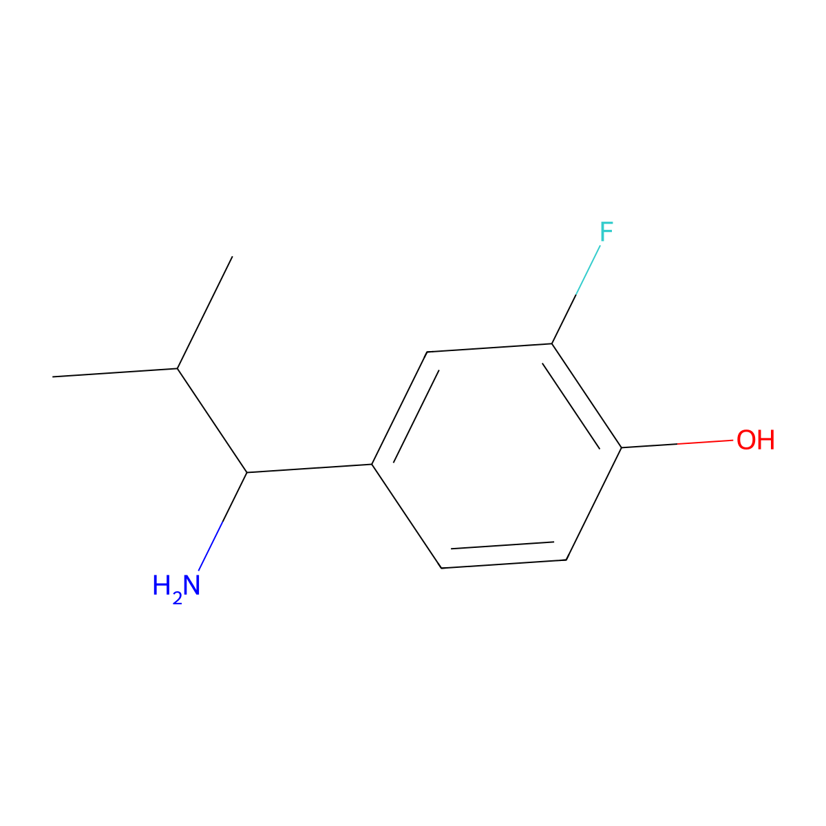 4-(1-Amino-2-methylpropyl)-2-fluorophenol molecular structure, CAS 1270489-46-7