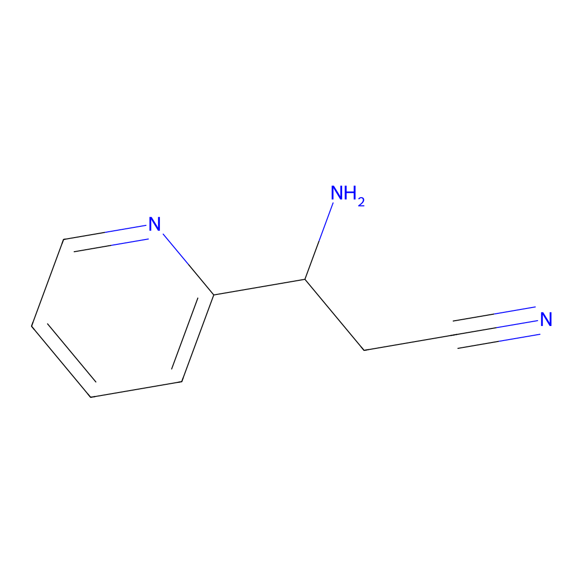3-Amino-3-(pyridin-2-YL)propanenitrile molecular structure, CAS 1270489-77-4