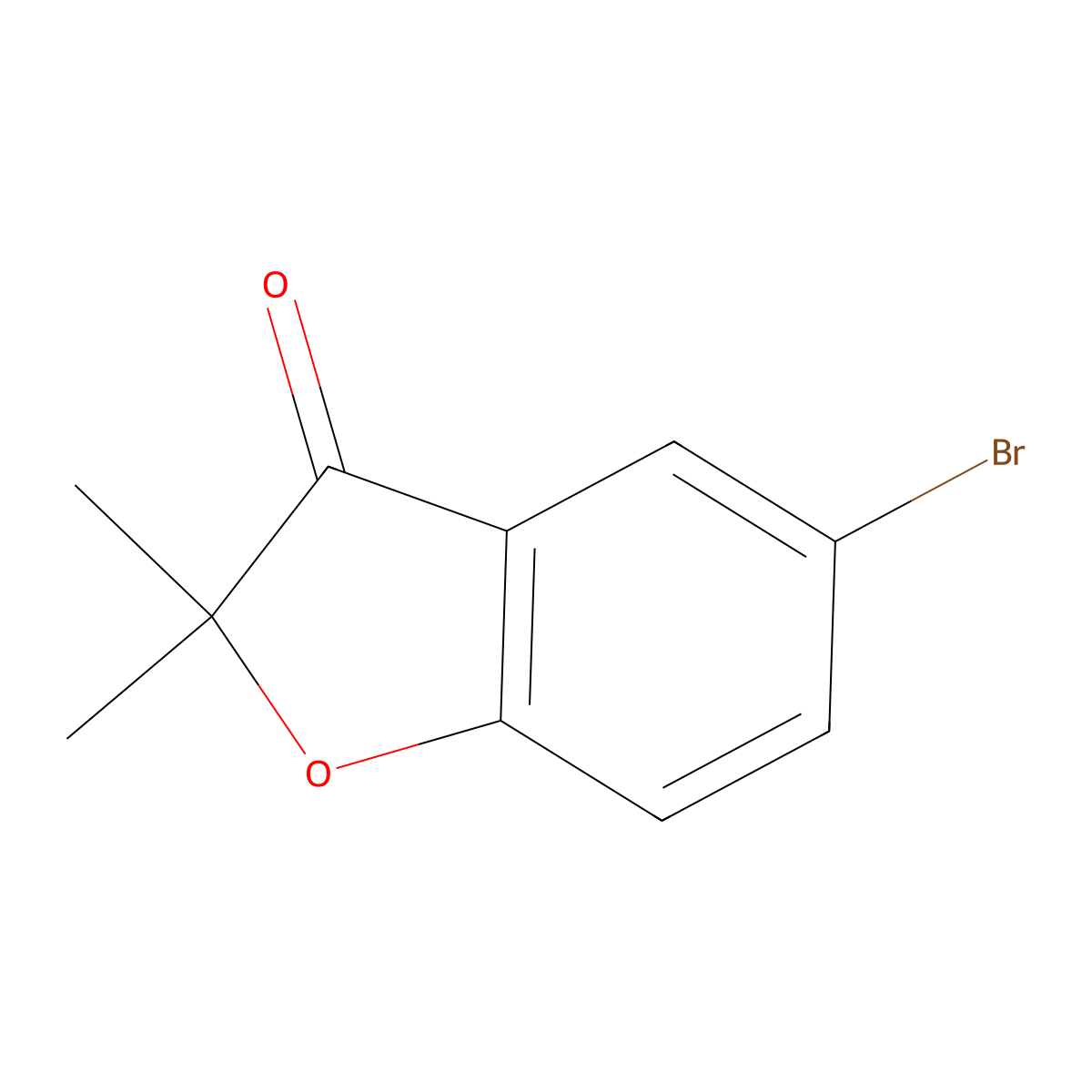 5-Bromo-2,2-dimethyl-2,3-dihydro-1-benzofuran-3-one molecular structure, CAS 127049-22-3