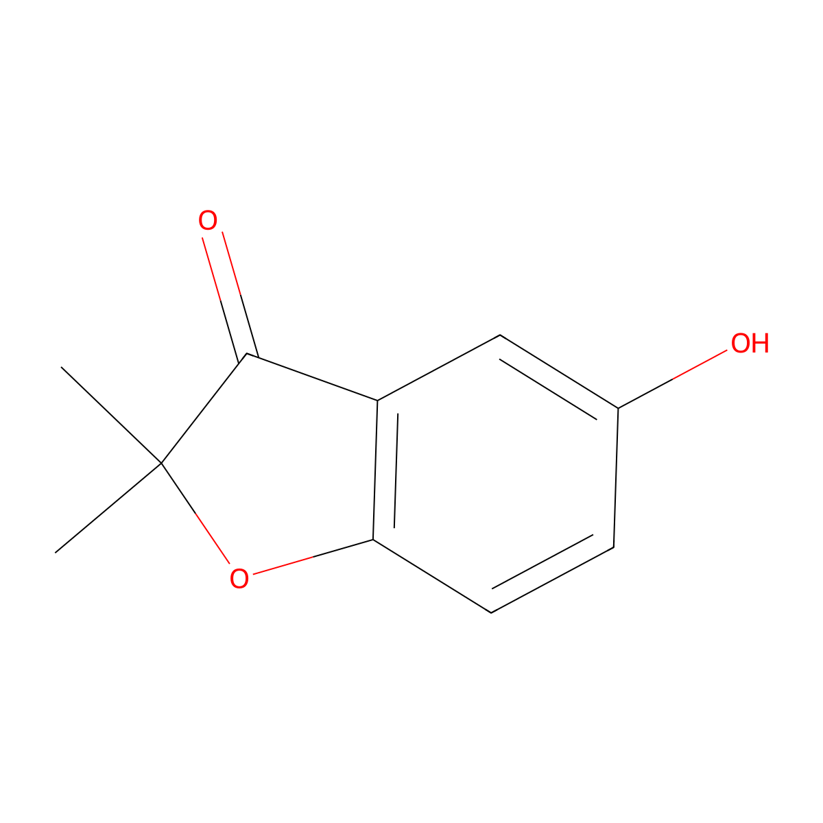 5-Hydroxy-2,2-dimethyl-2,3-dihydro-1-benzofuran-3-one molecular structure, CAS 127049-37-0