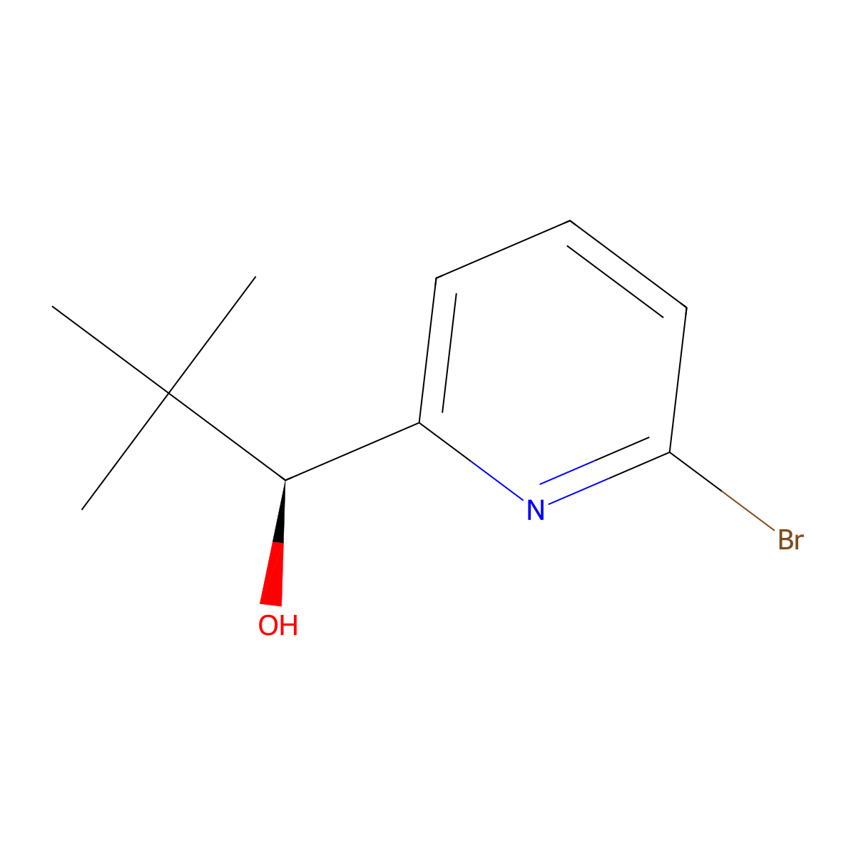 (S)-alpha-tert-Butyl-6-bromo-2-pyridinemethanol molecular structure, CAS 127049-52-9