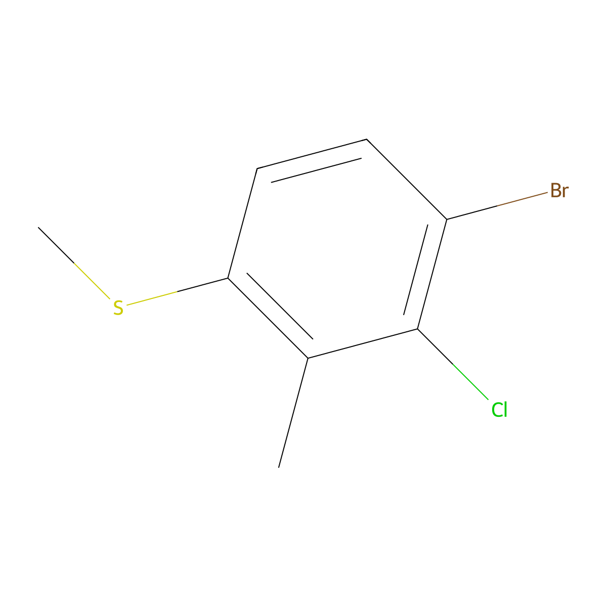 (4-Bromo-3-chloro-2-methylphenyl)(methyl)sulfane molecular structure, CAS 127049-88-1