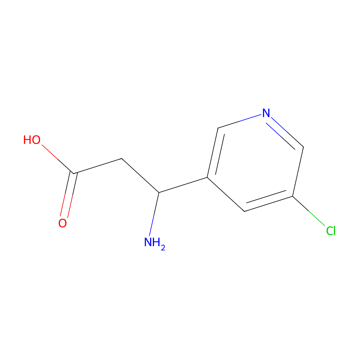 3-Amino-3-(5-chloropyridin-3-yl)propanoic acid molecular structure, CAS 1270491-07-0