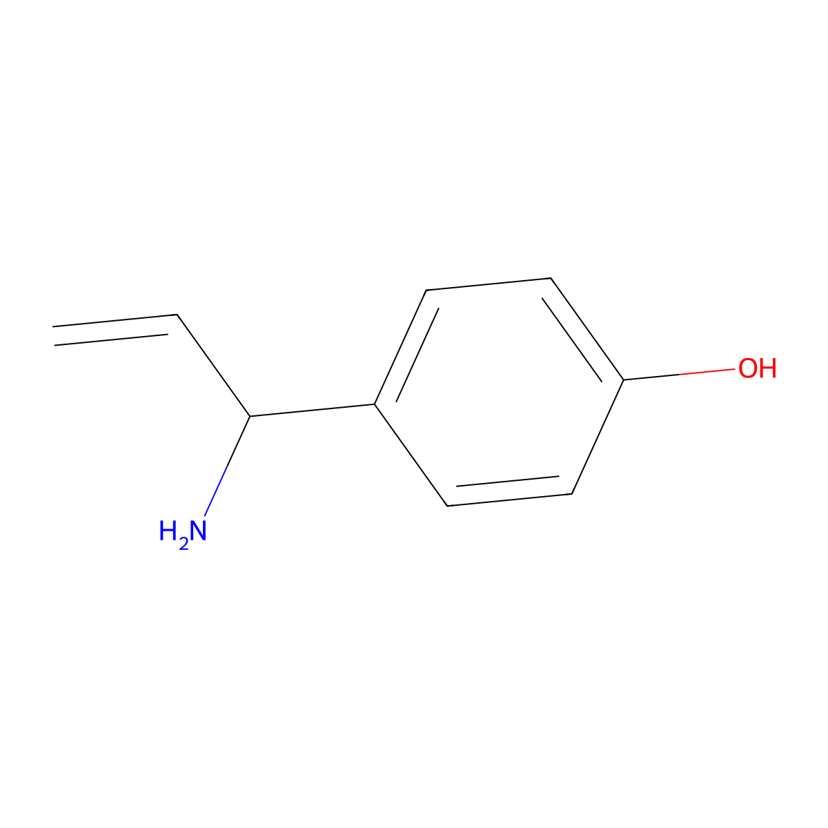 4-(1-Aminoprop-2-EN-1-YL)phenol molecular structure, CAS 1270491-45-6