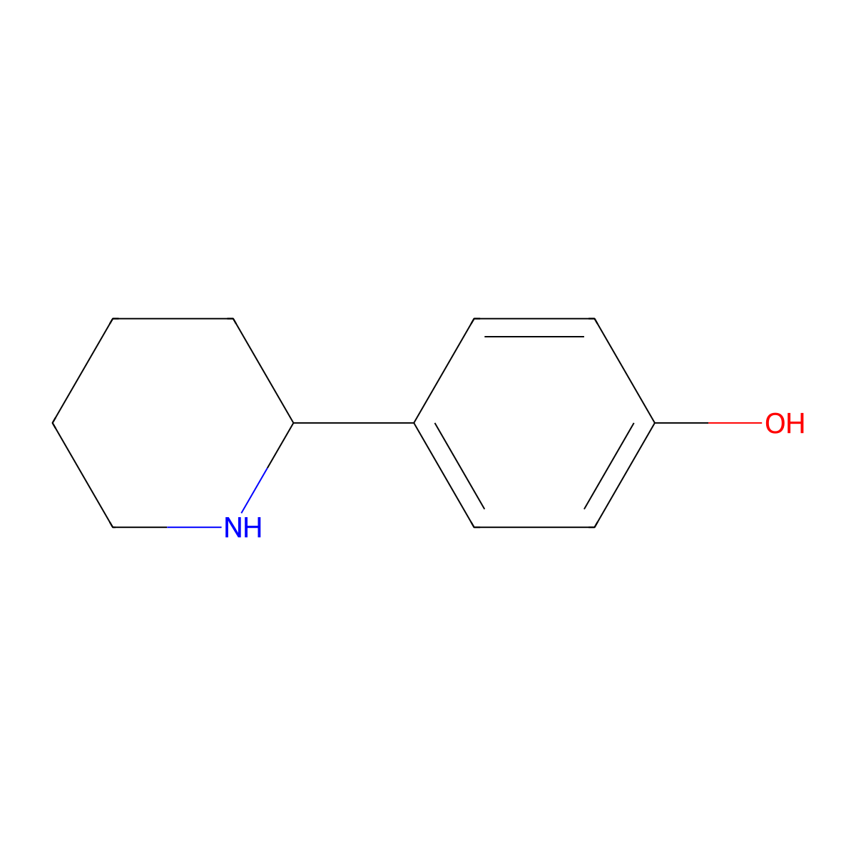 4-(Piperidin-2-yl)phenol molecular structure, CAS 1270491-48-9
