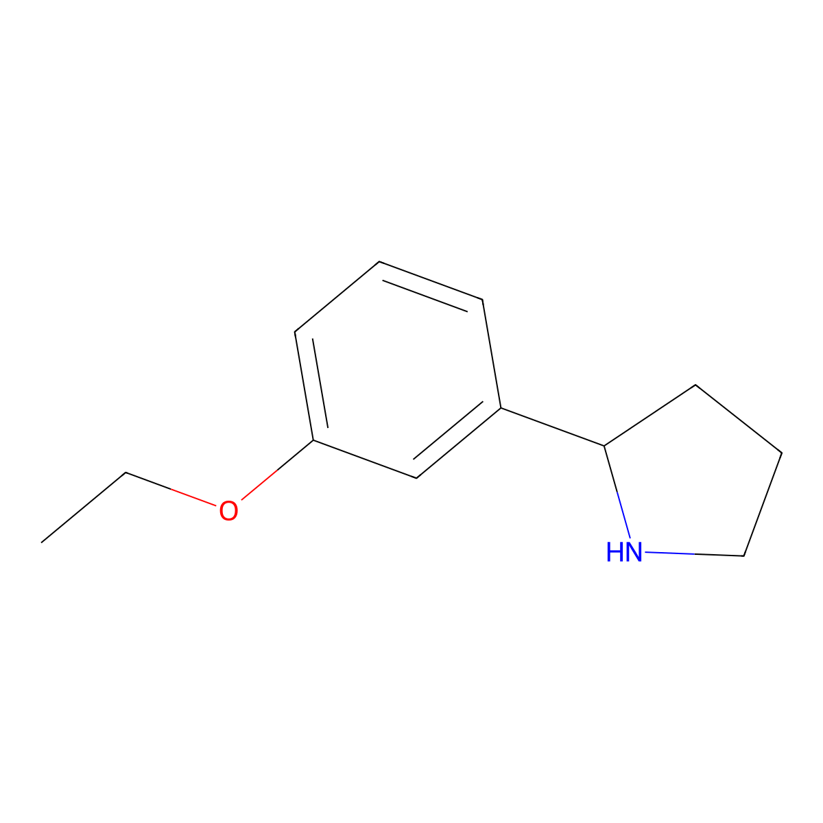 2-(3-Ethoxyphenyl)pyrrolidine molecular structure, CAS 1270491-62-7