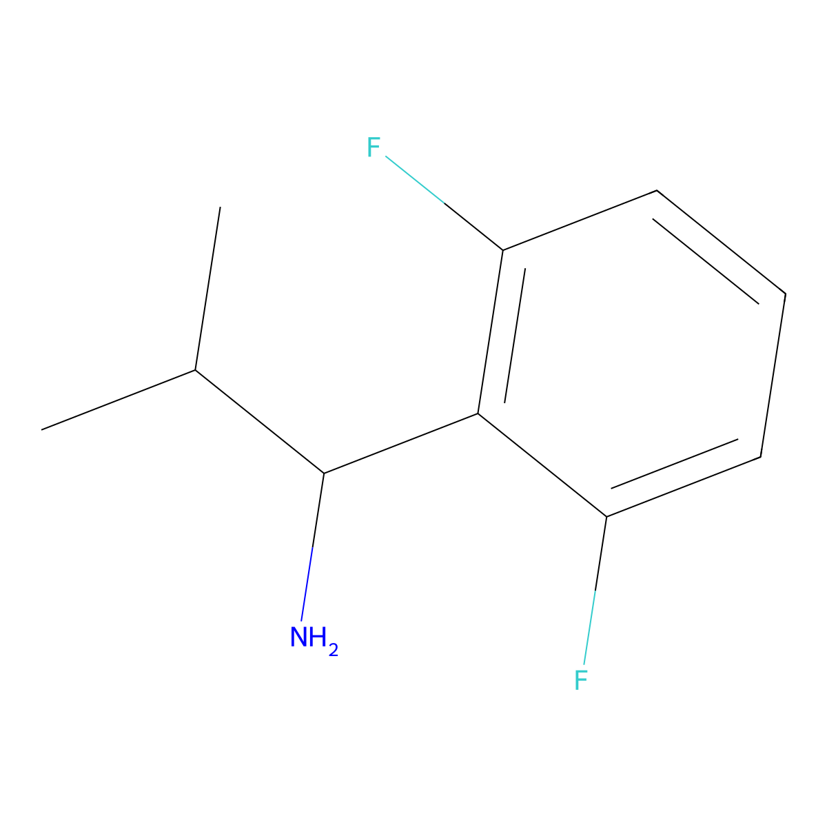 1-(2,6-Difluorophenyl)-2-methylpropan-1-amine molecular structure, CAS 1270492-87-9