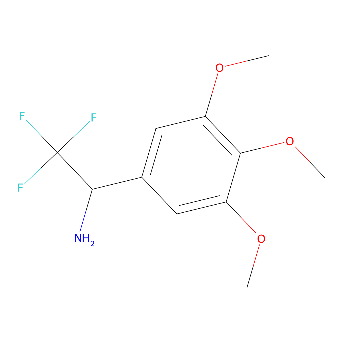 2,2,2-Trifluoro-1-(3,4,5-trimethoxyphenyl)ethan-1-amine molecular structure, CAS 1270493-51-0