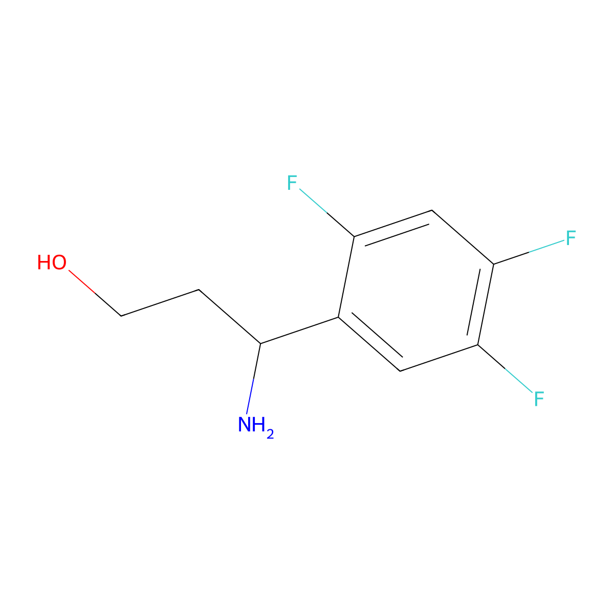 3-Amino-3-(2,4,5-trifluorophenyl)propan-1-ol molecular structure, CAS 1270494-21-7