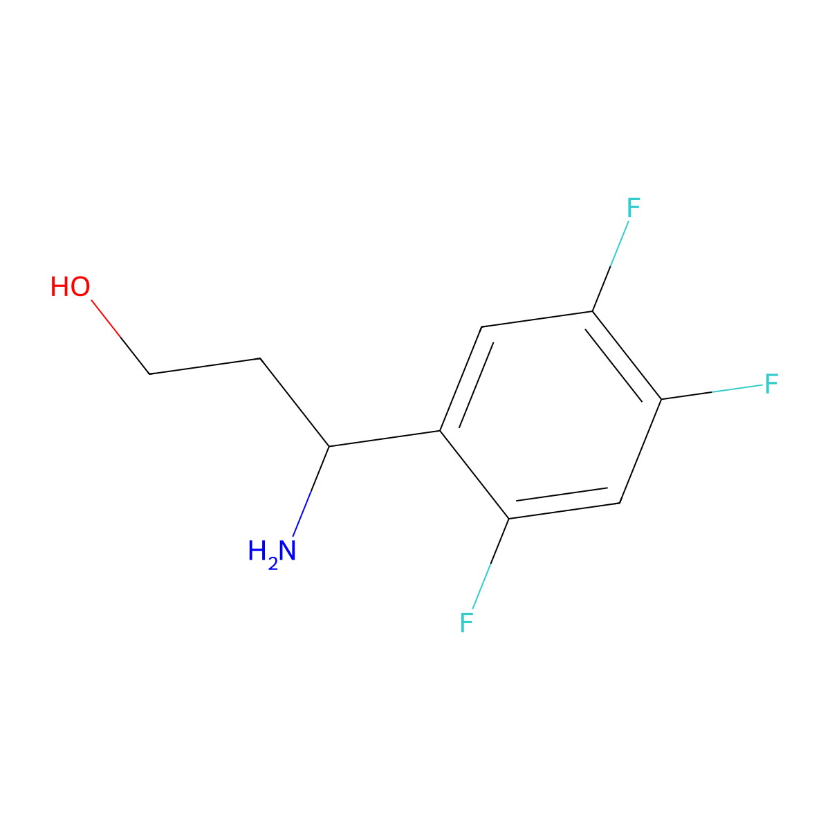 3-Amino-3-(2,4,5-trifluorophenyl)propan-1-ol molecular structure, CAS 1270494-21-7